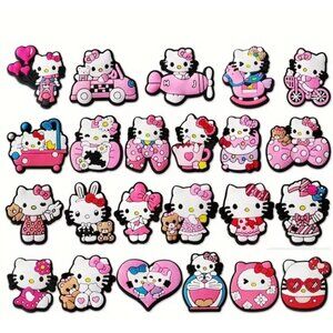 23Pcs Hello Kitty Shoe Charms Set for Girls – Cute Croc Accessories Decor